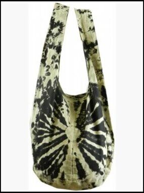 Tie Dye Crossbody Hobo Bag Cotton Bohemian Sling Purse Colorful Firework Pattern